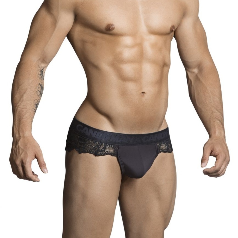 Candyman Black Lace Thong